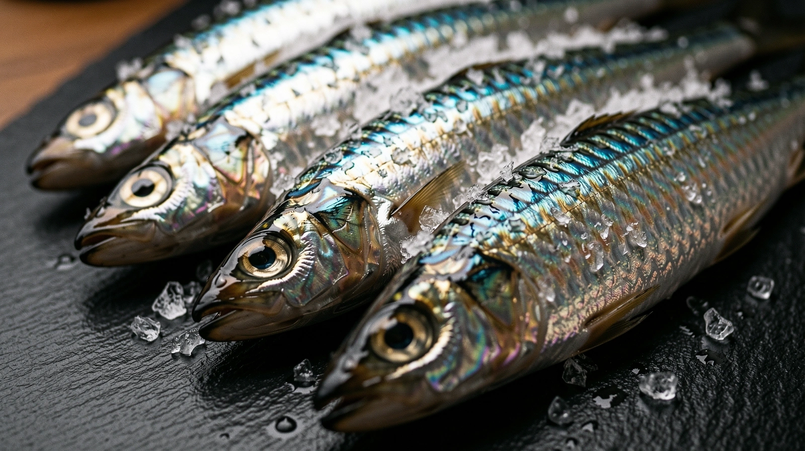 Macro texture of fresh sardines